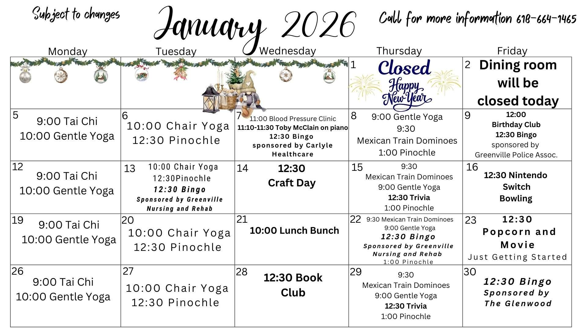 grid of dates with various colors and seasonal holiday themed clipart designs