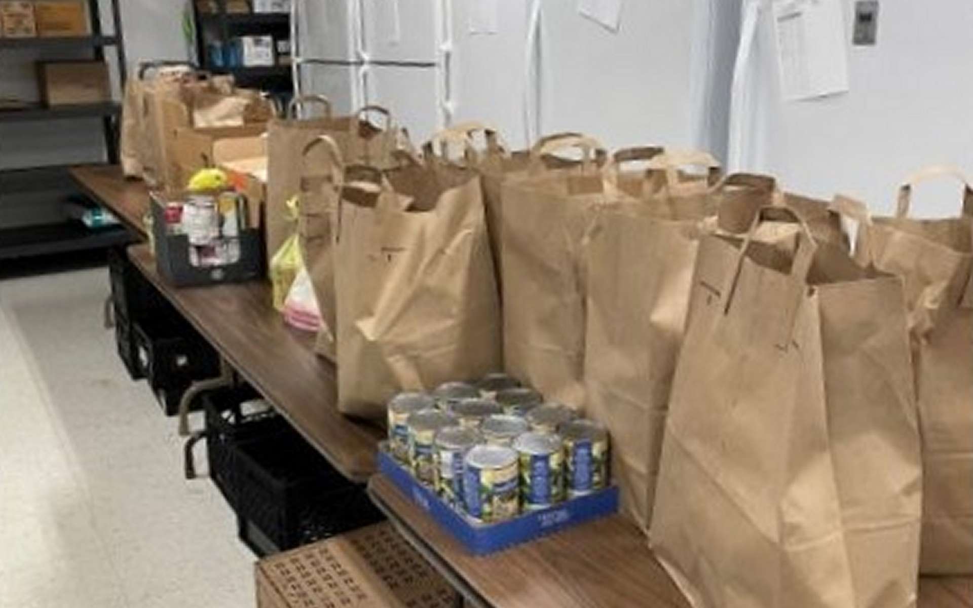 Greenville University's Red Group collected 300 canned goods and 72 additional food items for Bond County Food Pantry
