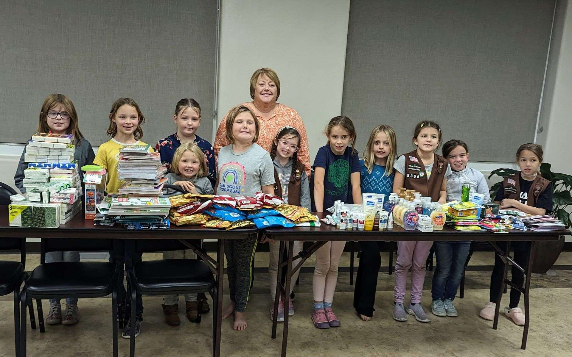 Girl Scout Troop 8366 is making Kindness Kits to share with recipients of Bond County Meals on Wheels!