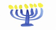 Watercolor Menorah