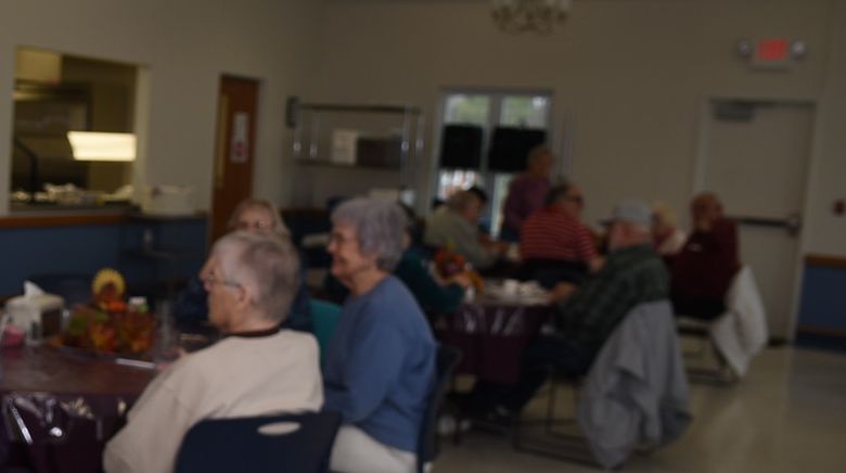 Dining Room at lunchtime in the Senior Center